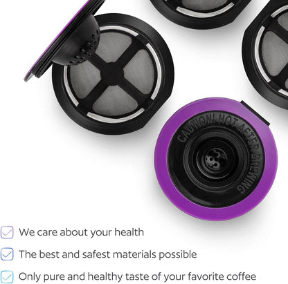 4 Black Reusable K Cups for Keurig Coffee Makers -, K-Select, K-Duo, K-Elite, K-Latte
