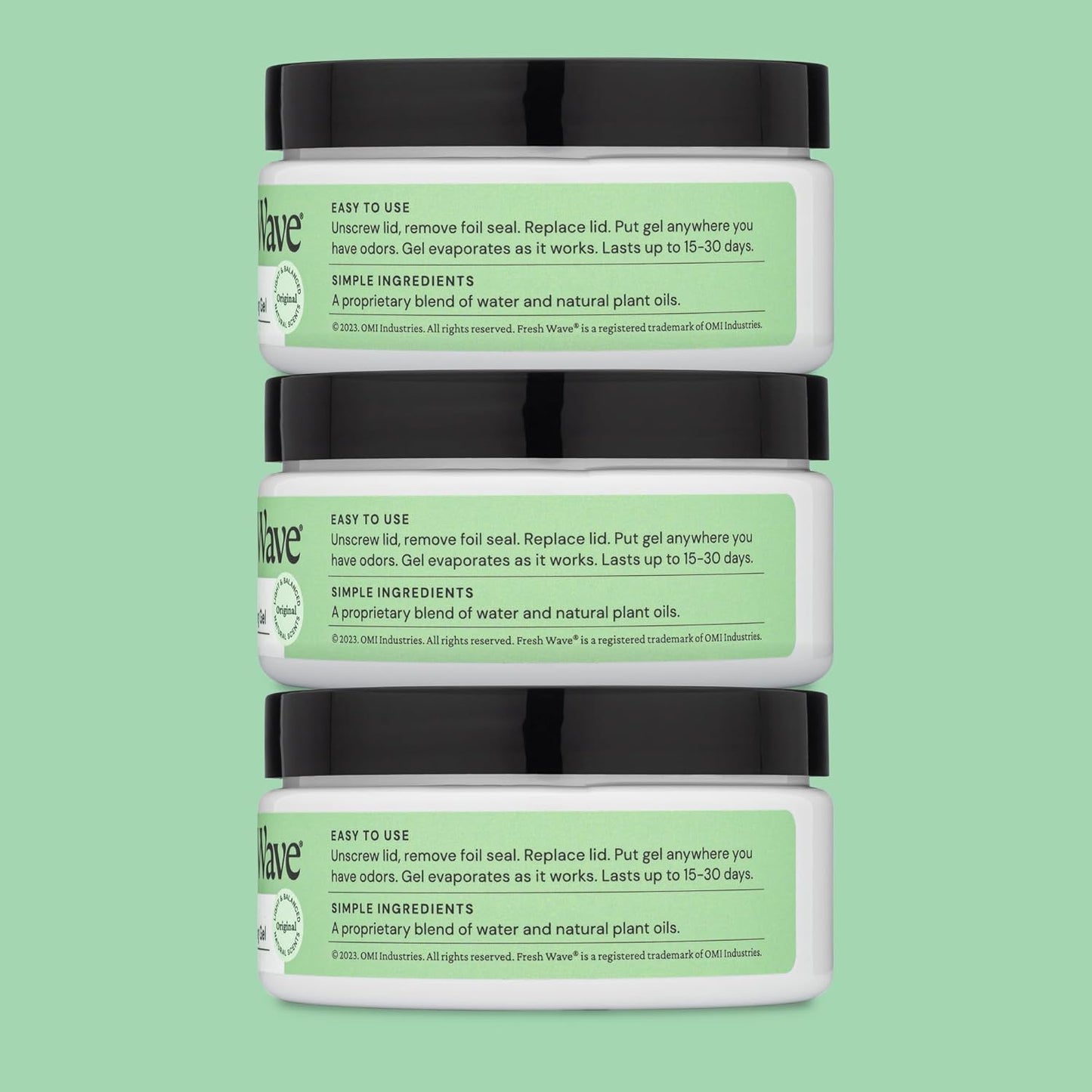 Fresh Wave Odor Removing Gel, 7 oz., Pack of 3 - Odor Absorbers for Home, Safer Odor Relief, Natural Plant-Based Odor