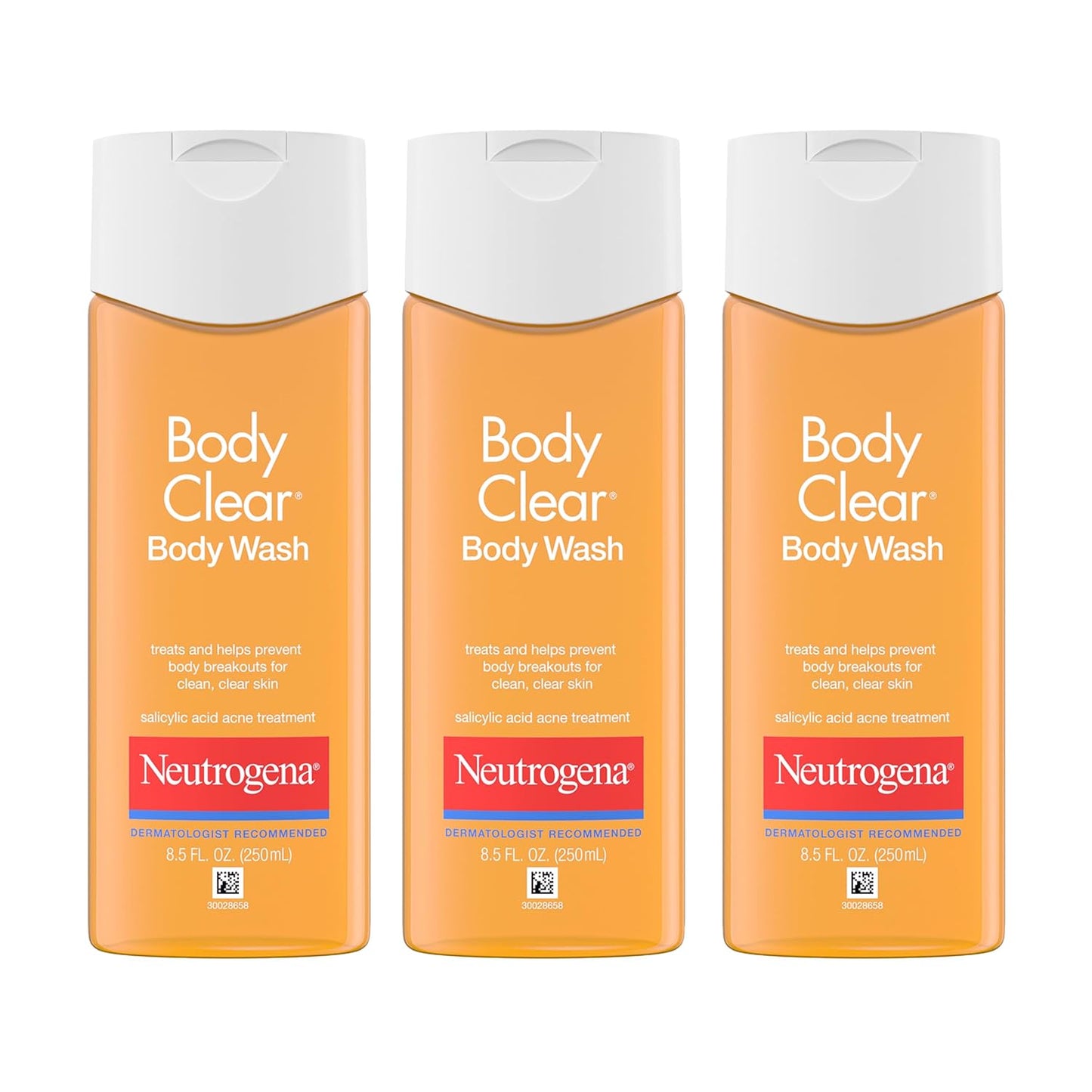 Neutrogena Body Clear Acne Body Wash, 2% Salicylic Acid Acne Medication, Oil-Free & Glycerin for Breakouts on Back, Chest &