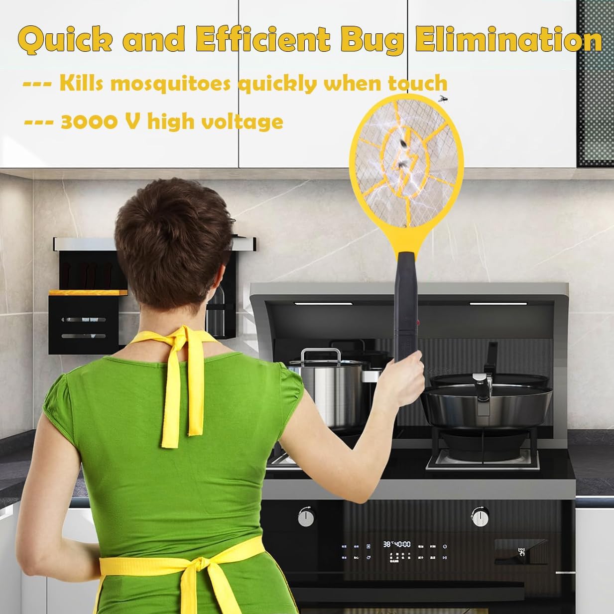 2 Pack Electric Fly Swatter, Bug Zapper Racket for Indoor Pest