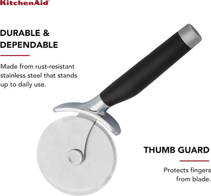 KitchenAid Classic Pizza Wheel with Sharp Blade For Cutting Through Crusts, Pies and