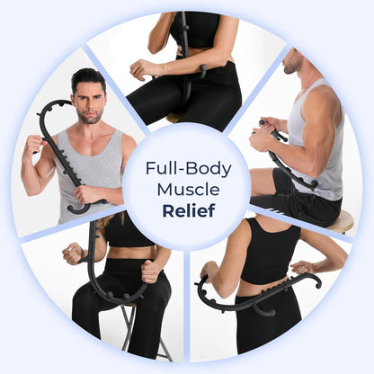 Ranarose Deep Tissue Back & Neck Massager - Back Massager Stick for Pain Relief, Muscle Knot Remover, Trigger Point Massage Tool for Full