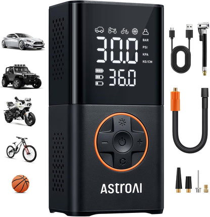 AstroAI L7 Tire Inflator Portable Air Compressor Cordless Mini Bike Pump with Digital Dual Values