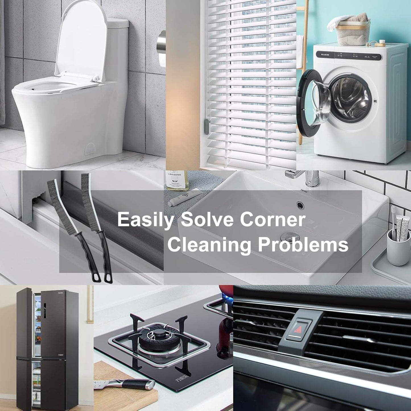 Crevice Cleaning BrushHard-Bristled Grout Brush2026 New Multifunctional Gap Cleaning Brush ToolDead Corners Brushes for Bathroom Kitchen Tiles Window