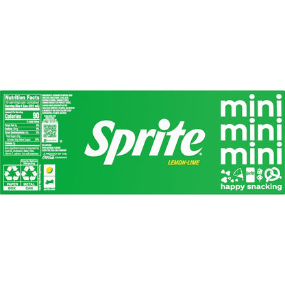 Sprite Lemon Lime Soda Soft Drinks, 7.5 fl oz, 10 Pack,Cans
