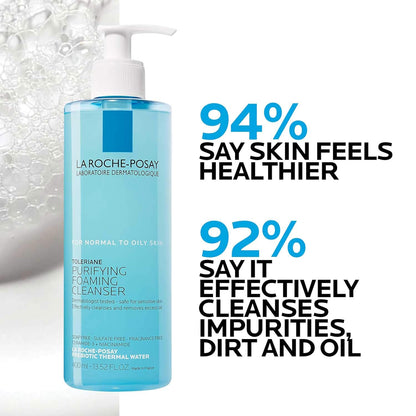 La Roche-Posay Toleriane Purifying Foaming Facial Cleanser, Oil Free Face Wash for Women & Men with Niacinamide +