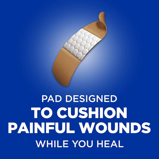 Band-Aid Brand Flexible Fabric Sterile Adhesive Bandages, Comfortable Cushioned Wound Care & Protection for Minor Cuts, Scrapes & Burns, First