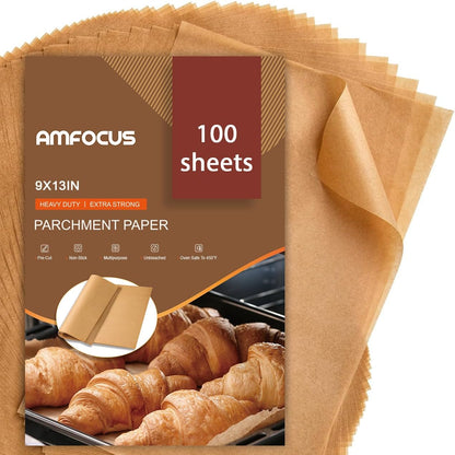 Parchment Paper Sheets, 9x13 In Non-Stick Precut Baking Parchment for Baking, Grilling, Air Fryer