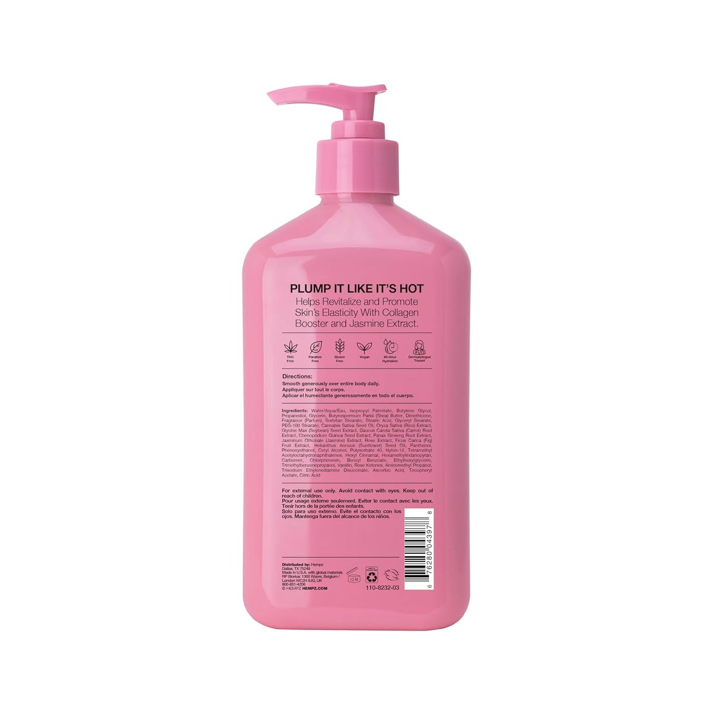 Hempz Sweet Jasmine & Rose Herbal Body Moisturizer for Women, 17 Fl. oz. - Moisturizing Lotion with 100% Pure Hemp Seed Oil