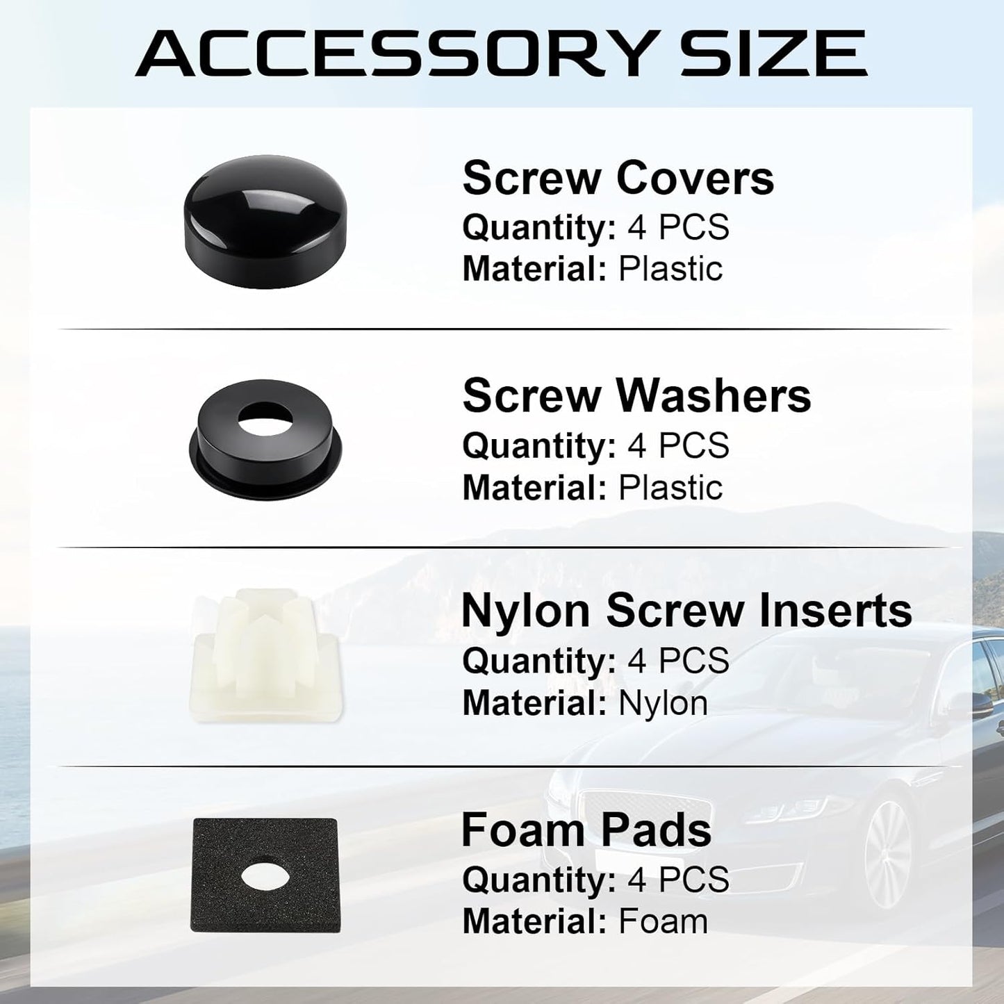 LivTee Rustproof License Plate Screws for Securing License Plates Frames and Covers on Cars and