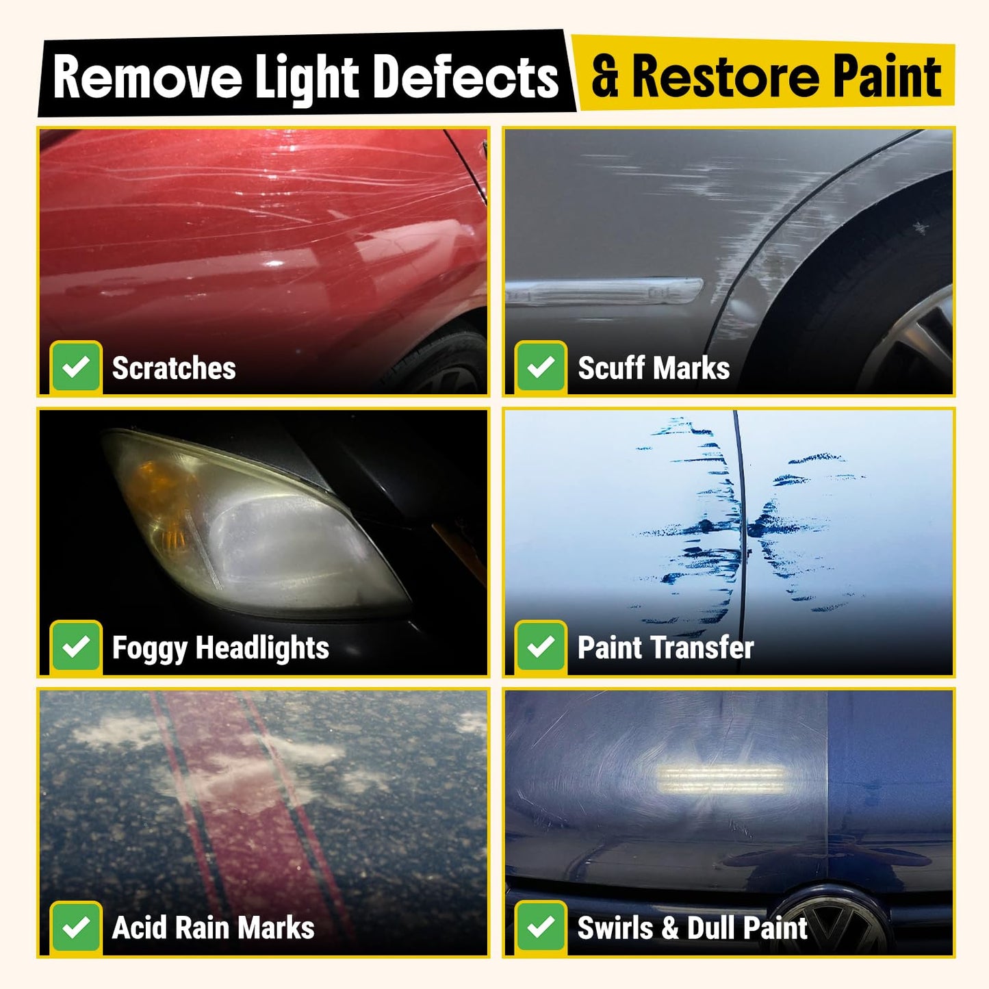 Carfidant Scratch Repair and Swirl Remover - Car Paint Scratch Remover & Restorer Kit with Buffer Pad - Polishing & Waxing Kits - Compound for