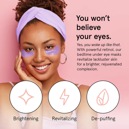 grace & stella Retinol Under Eye Patches for Puffy Eyes & Dark Circles - Restoring Gel Under Eye Masks with Hyaluronic Acid - Birthday Gifts for