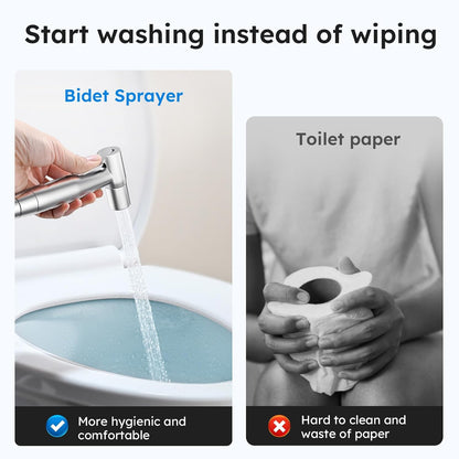 Arofa Handheld Toilet Bidet Sprayer for Toilet-Adjustable Water Pressure Control with Bidet Hose for Feminine