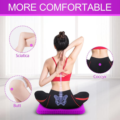 KYSMOTIC Gel Seat Cushion for Long Sitting (Large & Thick), Soft & Breathable, Gel Cushion for Wheelchair, Gel Chair Cushion for Hip