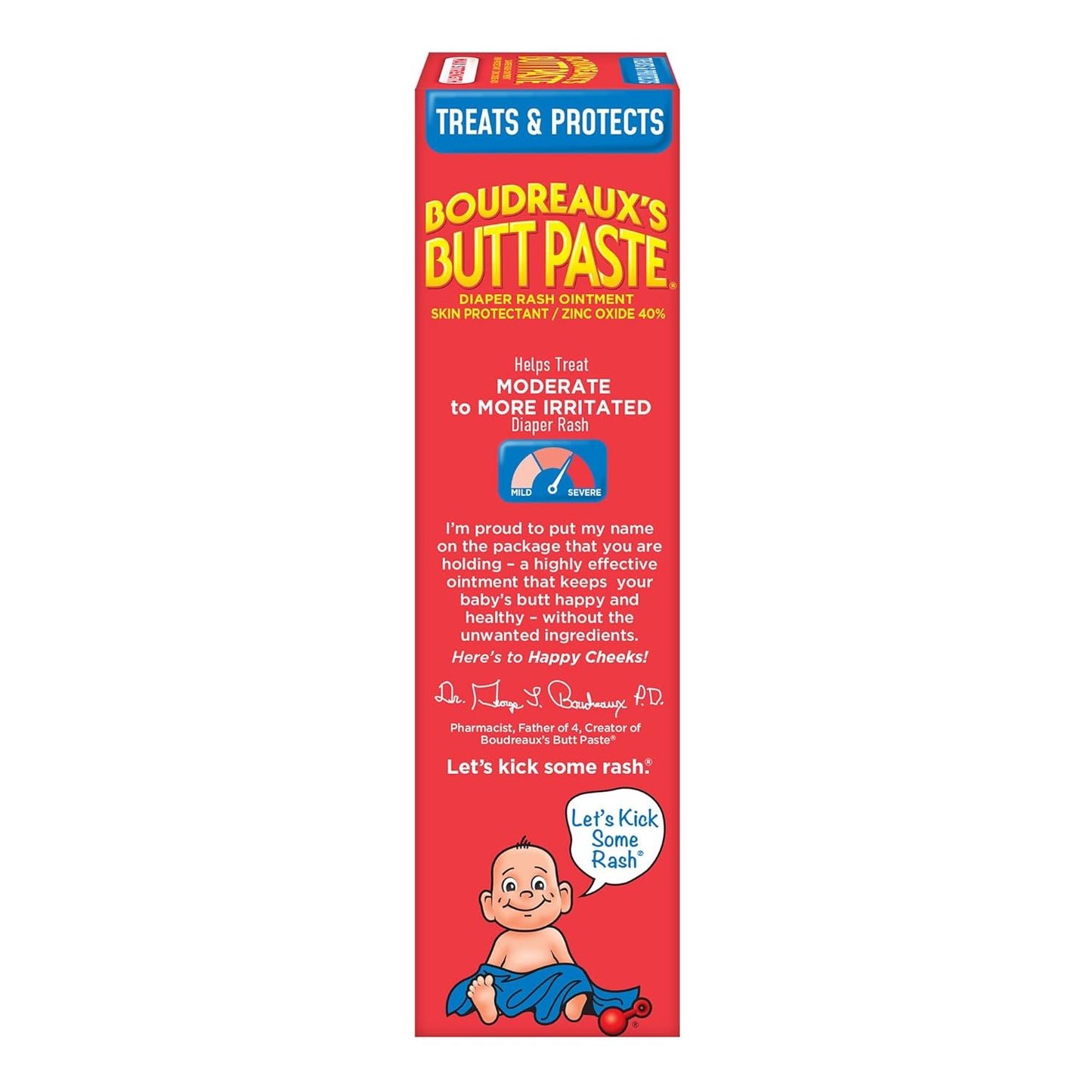 Boudreauxs Butt Paste Max Strength Diaper Rash Cream for Baby, Ointment With Zinc Oxide, 4 oz Tube