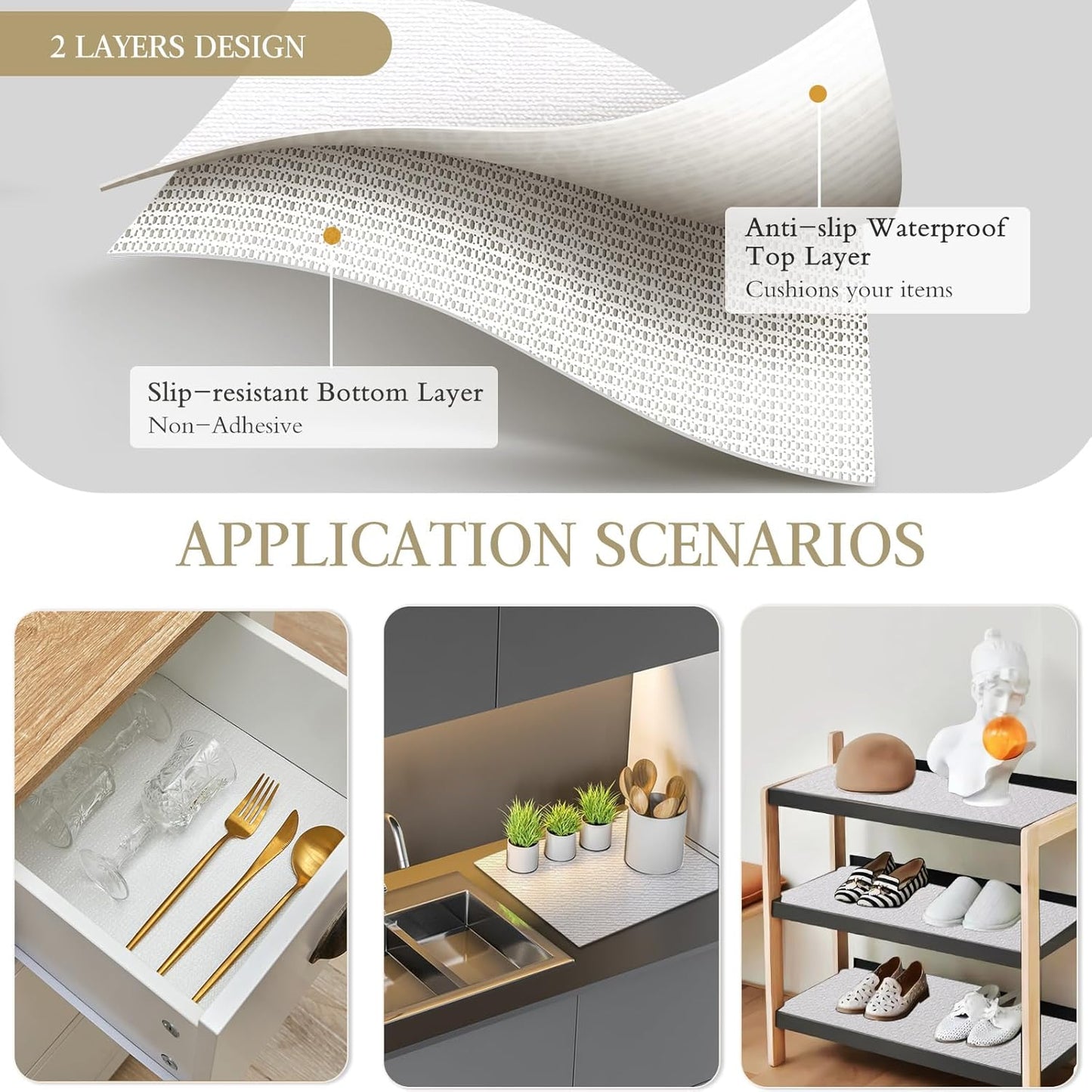 Beautysaid Shelf and Drawer Liner for Kitchen