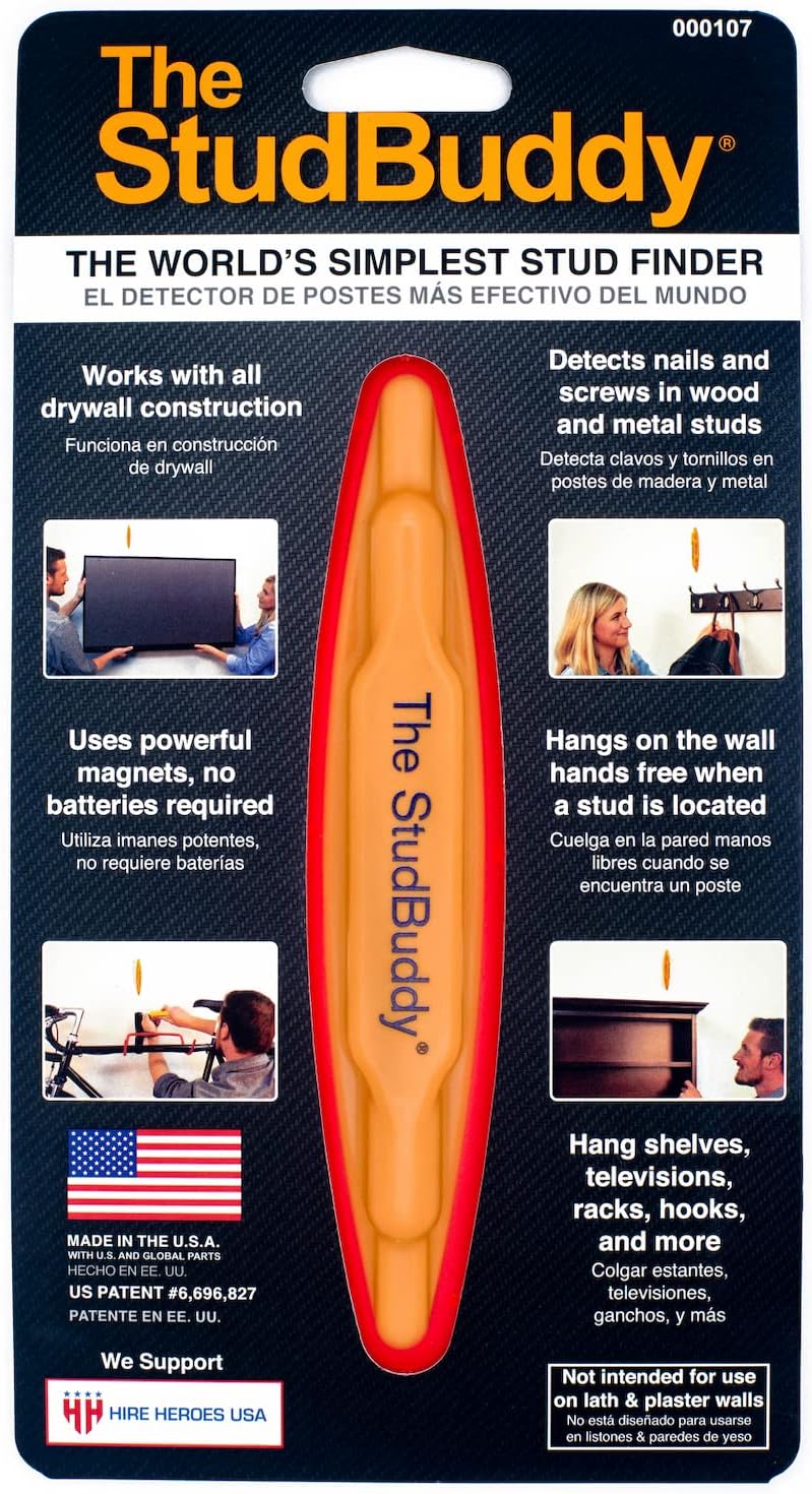 The Original StudBuddy Magnetic Stud Finder - Made in the USA - Easy to Use Stud Finder - No Batteries Required - Powerful Magnet Stud Finder - Stud