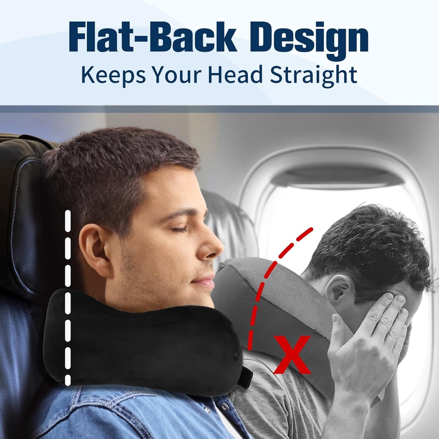 Cirorld Neck Pillow for Traveling, Travel Pillows for Airplanes,100% Pure Memory Foam Travel Neck Pillow, Adjustable Flight