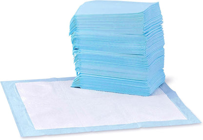Amazon Basics Leak-Proof Dog and Puppy Potty Training Pee Pads with Quick-Dry 5-Layer Super Absorbent Design, Regular Size 22 x 22 inch, Blue &