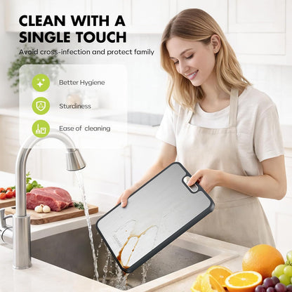 Sumzzz Titanium Cutting Board for Kitchen, Non Toxic 2-in-1 Cutting Board Double Sided Food Grade Pure