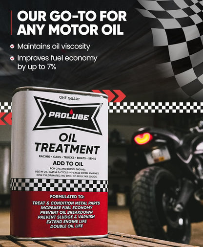 Prolube Oil Treatment - Engine Oil Additive for Gas & Diesel Engines - Reduces Wear