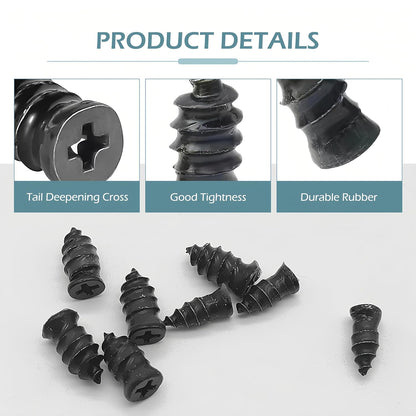 60 PCS Tire Repair Rubber Nail, Vacuum Tire Repair Kits Spiral Rubber Screws, Fast Self-Service Tool for Car, Truck