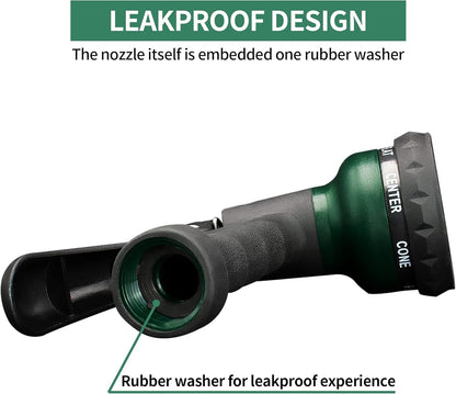 AUTOMAN-Garden-Hose-Nozzle, ABS Water Spray Nozzle with 7 Adjustable Watering Patterns, Slip Resistant for Watering Plants, Lawn&