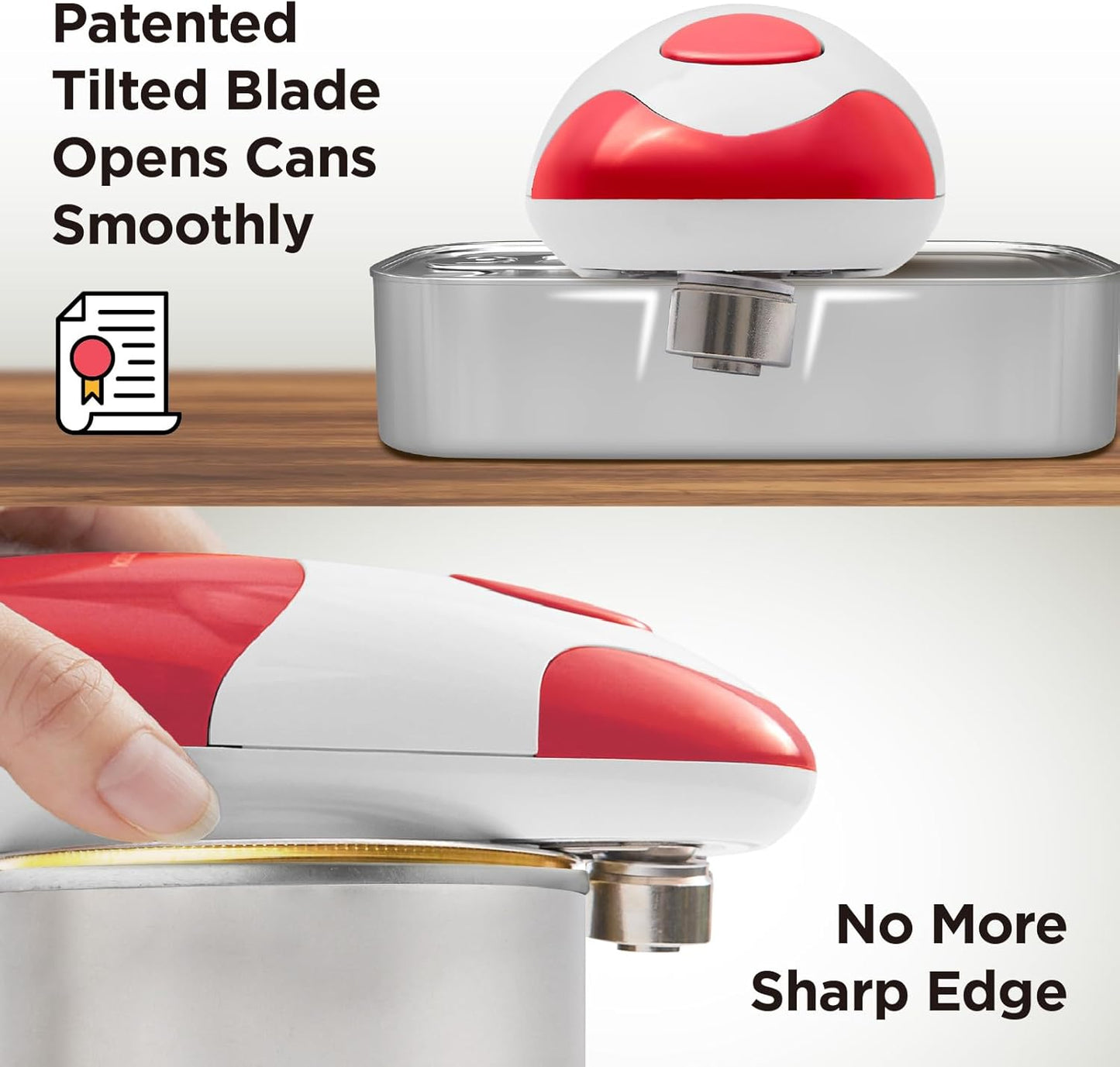 Kitchen Mama Auto Electric Can Opener: Open Your Cans with A Simple Press of Button - Automatic, Hands Free, Smooth Edge, Battery