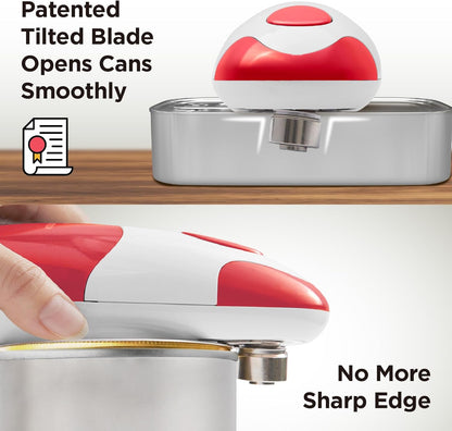 Kitchen Mama Auto Electric Can Opener: Open Your Cans with A Simple Press of Button - Automatic, Hands Free, Smooth Edge, Battery