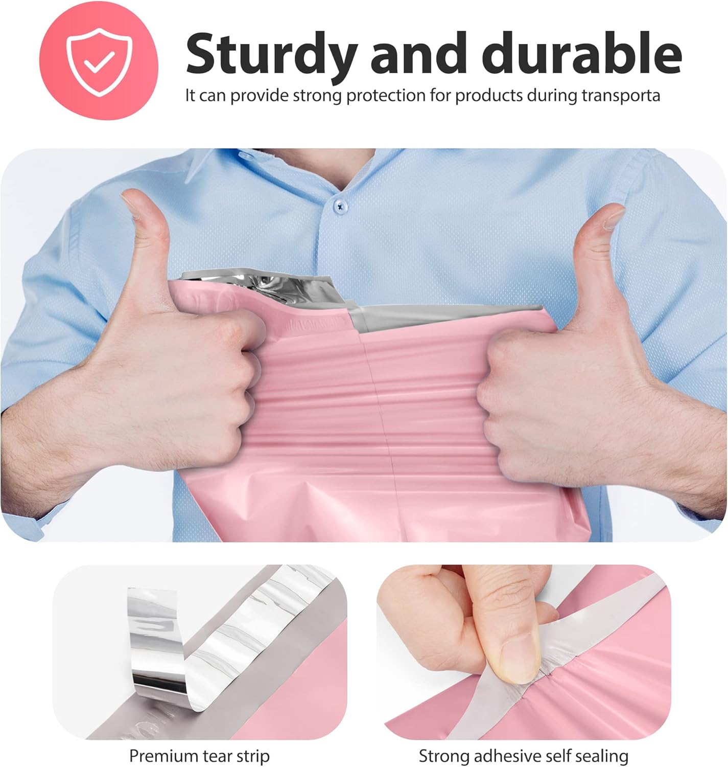 Fuxury Poly Mailers 14.5x19 Inch 50pc Shipping Bags for Small Business Mailing Envelopes for