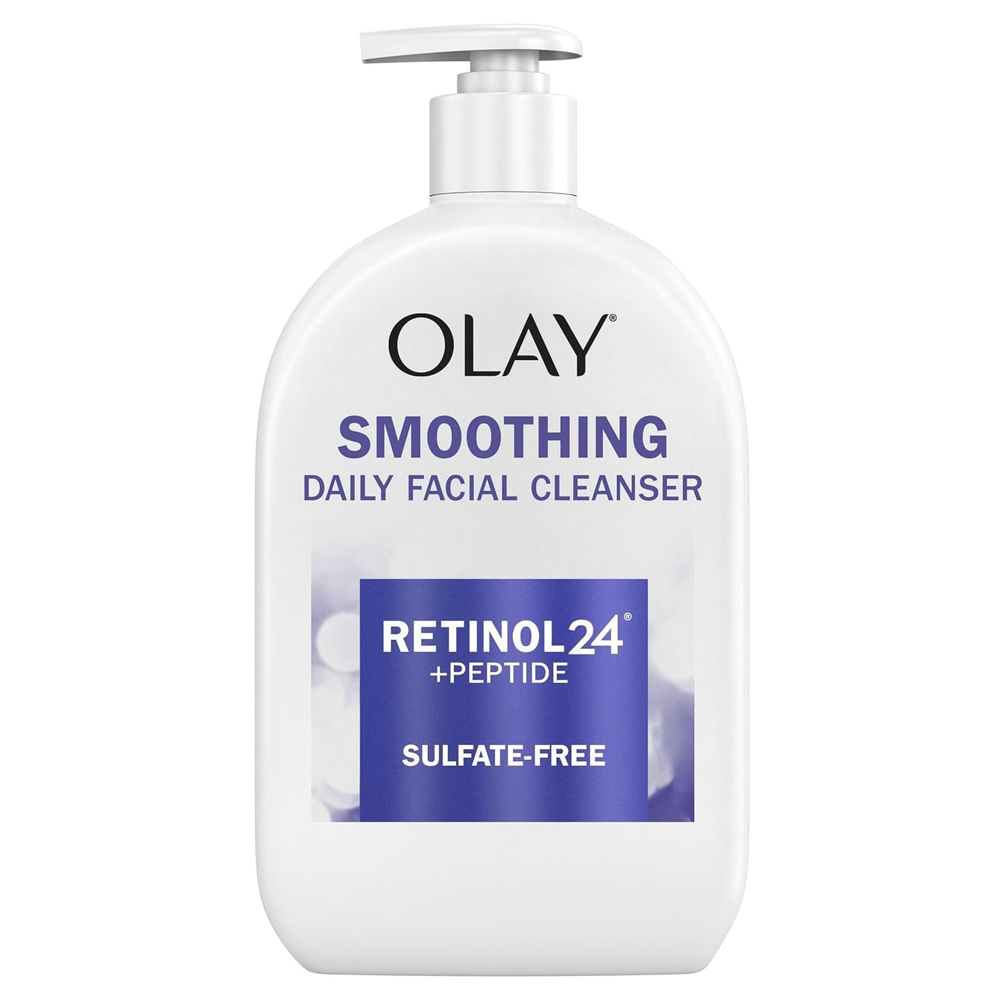 Olay Face Wash, Daily Facial Cleanser with Retinol, Peptides & Glycerin - Smoothing, Noursihes Skin Surface, Hydrates while Cleansing -