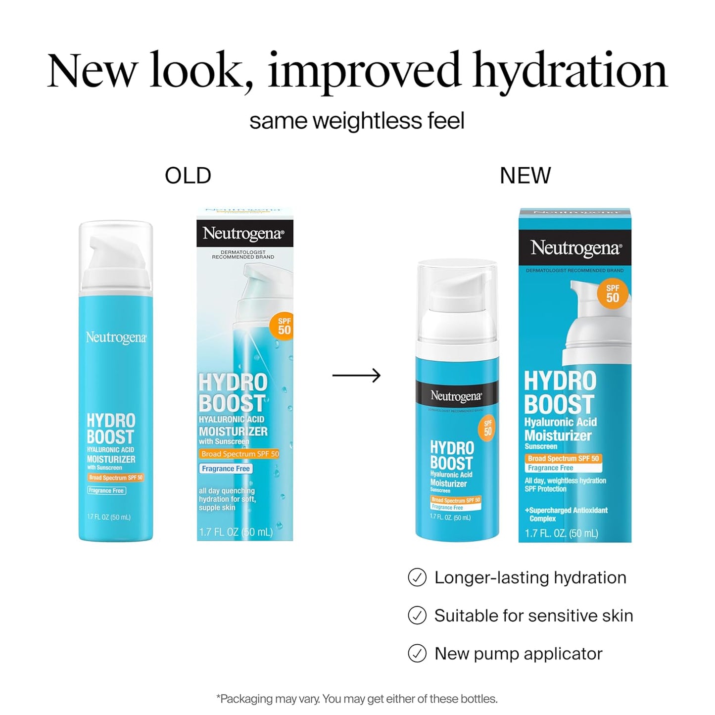 Neutrogena Hydro Boost Hyaluronic Acid Face Moisturizer with Broad Spectrum SPF 50 Sunscreen