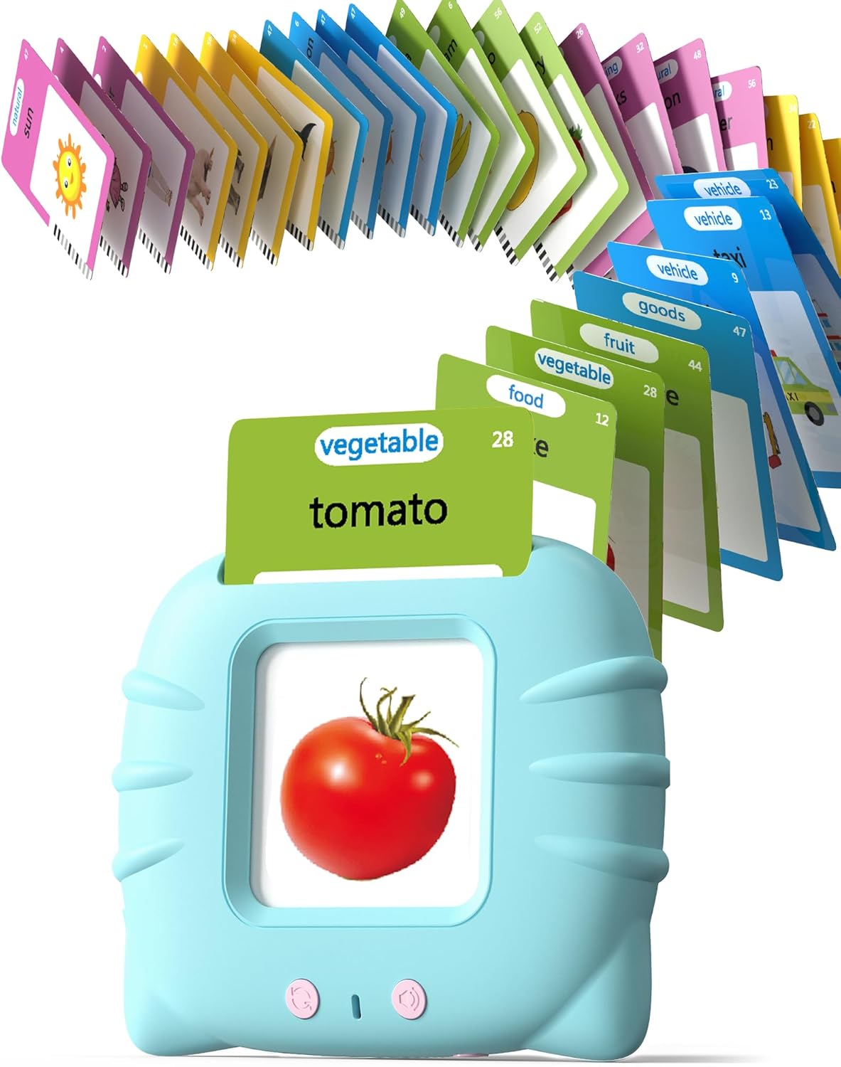 Airbition Talking Flash Cards for Toddlers 1 2 3 4 Year Olds, Montessori Language Learning with 224 Words, Pocket Speech Therapy