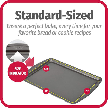 GoodCook Everyday Nonstick Carbon Steel 13 x 9 Baking Sheet Set, 3 Pack Standard-Sized Carbon Steel Cooking Pans, Bakeware