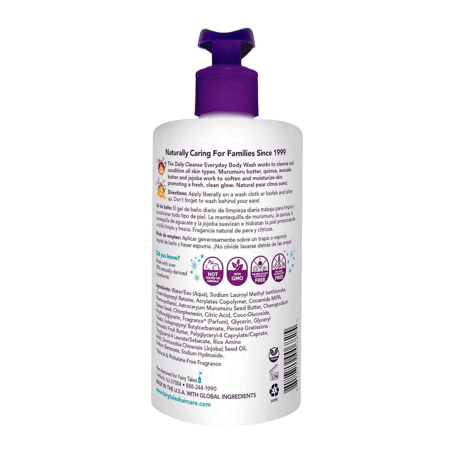 Fairy Tales Daily Cleanse Kids Body Wash, Kids Soap With Gentle, Clean Natural Ingredients, Sulfate Free, Silicone