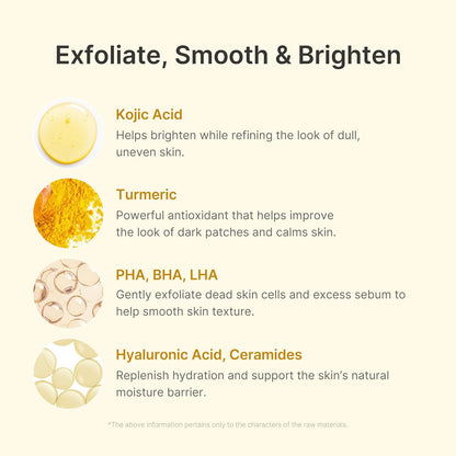 medicube Body Peel Shot with Kojic Acid and Turmeric, Gentle Body Brightening & Exfoliating Serum with BHA, LHA & PHA for Dead Skin
