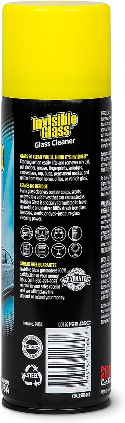 Invisible Glass 91164-2PK Premium Aerosol Glass Cleaner Spray for Car Windshields and Windows, Automotive and Home Window Cleaner