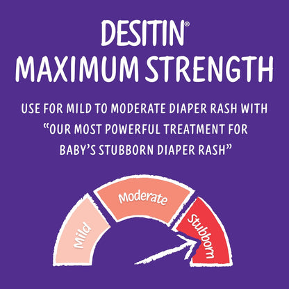 Desitin Maximum Strength Baby Diaper Rash Cream, 40% Zinc Oxide, Hypoallergenic No Added Parabens &