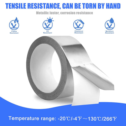 Romeda Aluminum Foil Tape, 2 inch x 65 Feet Foil Tape (3.9 mil), Silver Insulation Adhesive Metal