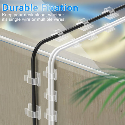 60 PCS XHF 5/8 Adhesive Cable Wire Clips Clear, Outdoor Christmas Light