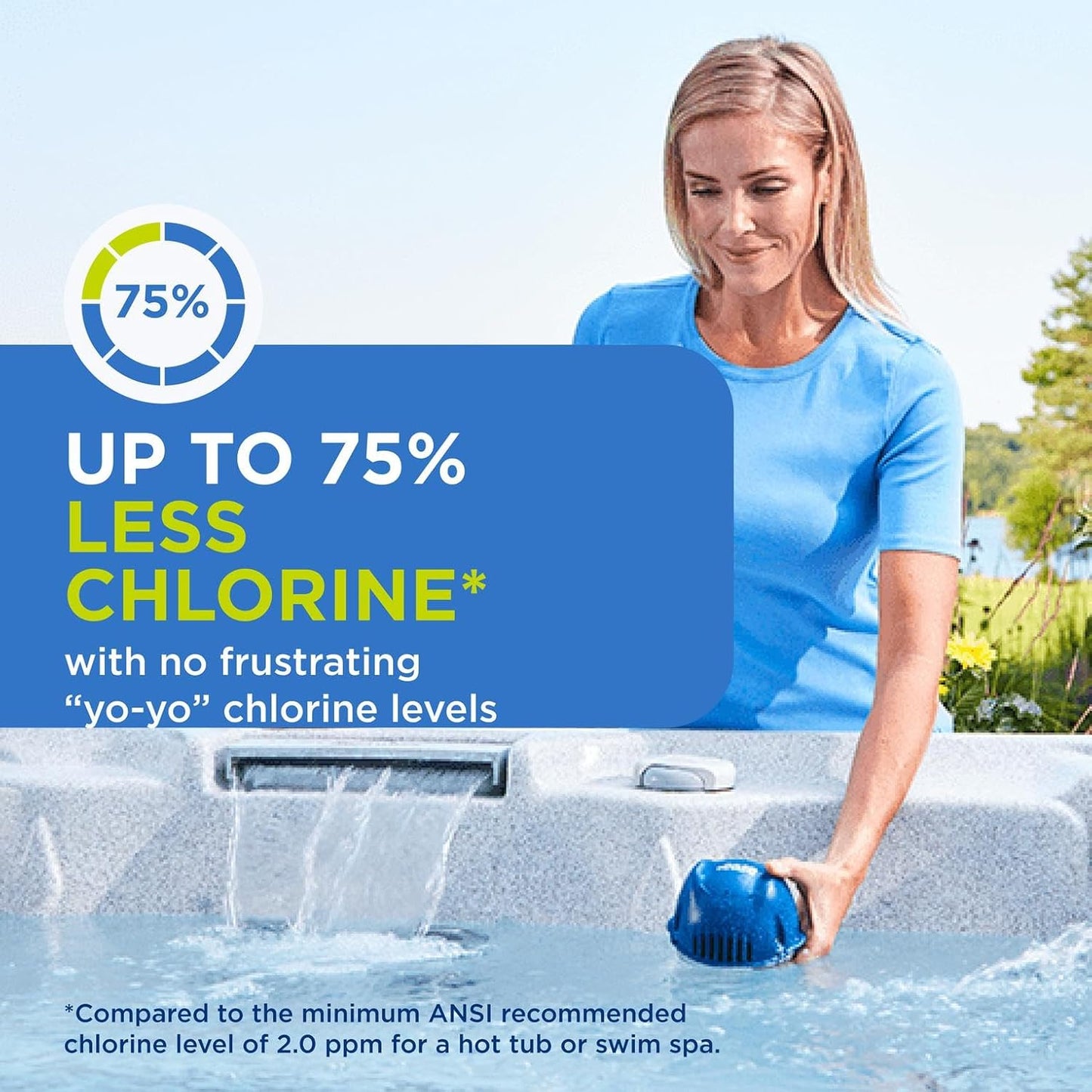 FROG @Ease Replacement SmartChlor Cartridge for use with Hot Tub FROG @Ease Floating System - Hot Tub Sanitizer System Supports Less Chlorine Use - 3