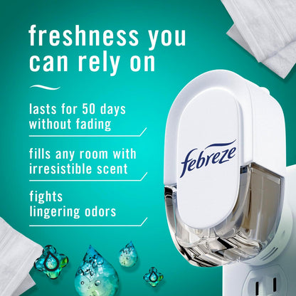 Febreze Plug-in Air Freshener, Odor-Fighting Scented Oil Refill, Air Fresheners for Home, Bathroom and Kitchen, Long Lasting, Unstopables Fresh