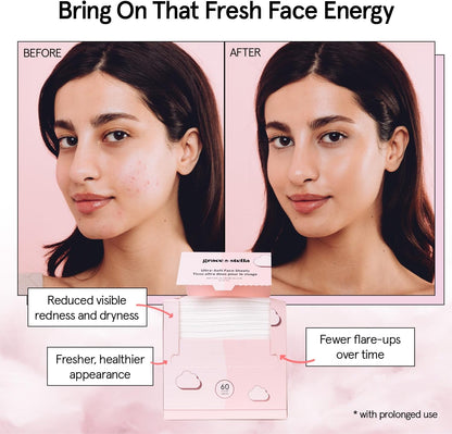 grace & stella Face Towels Disposable - Travel Essentials - Ultra-Soft & Absorbent Face Wipes Towelettes - XL Facial Towels for Cleansing & Makeup