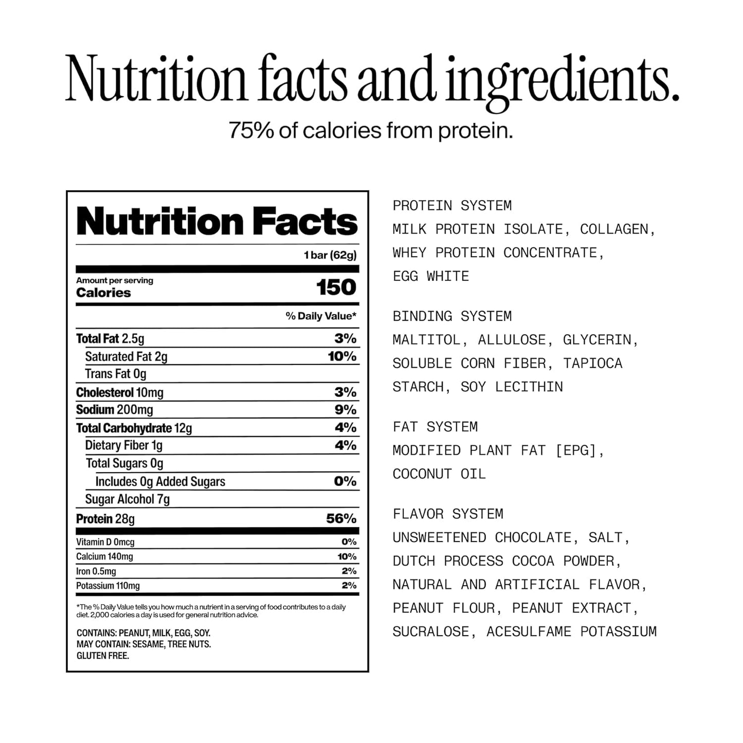 David High Protein Bars - 0g of Sugar, Low Carb, Gluten Free - 28g of Protein, 150 Calories - On-The-Go Snack - Peanut Butter Chocolate Chunk Flavor2
