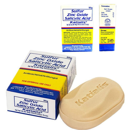KATIALIS SOAP Sulfur Zinc Oxide Salicylic Acid Anti Fungal Anti Bacterial Soap 90 grams