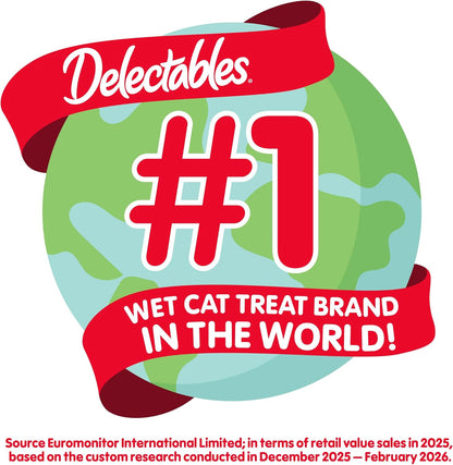 Delectables Squeeze Up Variety Pack, Creamy Squeezable Puree, Lickable Wet Cat Treats, Grain Free, No Added Fillers, No