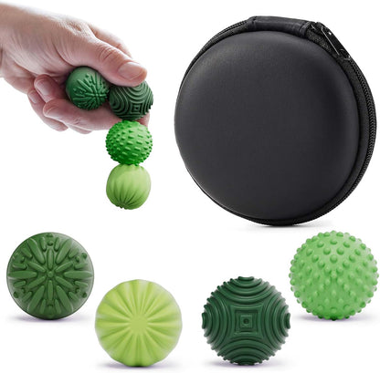 luckdoor Silicone Magnetic Balls Fidget Toys for Adults & Teens,4PCS Stress Relief Sensory Toys for Autism ADHD Anxiety,Fun Textures