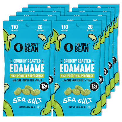 The Only Bean Crunchy Dry Roasted Edamame Snacks (Sea Salt), Healthy High Protein(11g) Keto