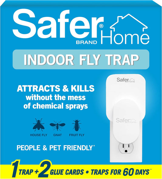 Safer Home Indoor Plug-In Fly Trap - SH502 - Effective Fruit Fly Traps for Indoors, Gnat Traps for House