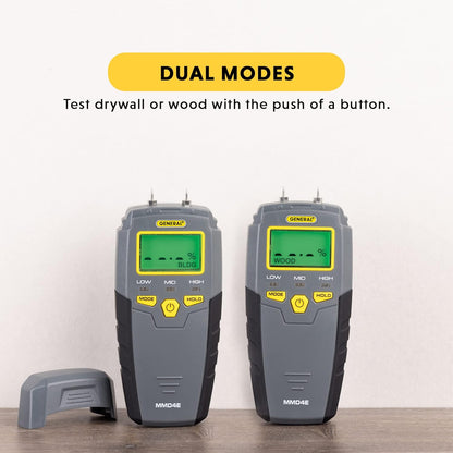 General Tools MMD4E Digital Moisture Meter, Water Leak Detector, Moisture Tester, Pin